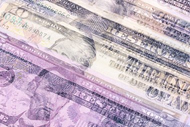 Soyut dolarlarına farklı mezhepleri arka plan.