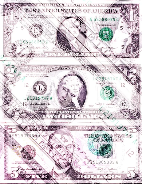 Абстрактные долларовые купюры разных номиналов . — стоковое фото