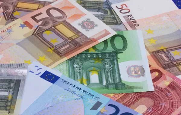 Euro dinero de diferentes denominaciones fondo abstracto . —  Fotos de Stock
