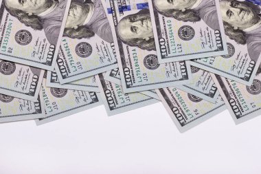 Yüz bizi dolar beyaz arka plan üzerinde izole.