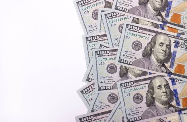 Yüz bizi dolar beyaz arka plan üzerinde izole.