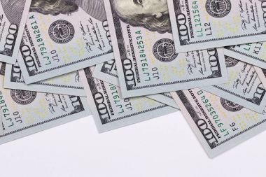 Yüz bizi dolar beyaz arka plan üzerinde izole.