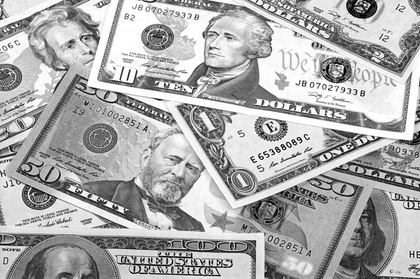 미국 달러 추상 배경 흑인과 백인. — 스톡 사진