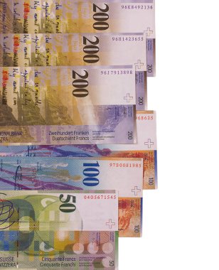 İsviçre Frangı izole üzerinde beyaz arka plan bill.