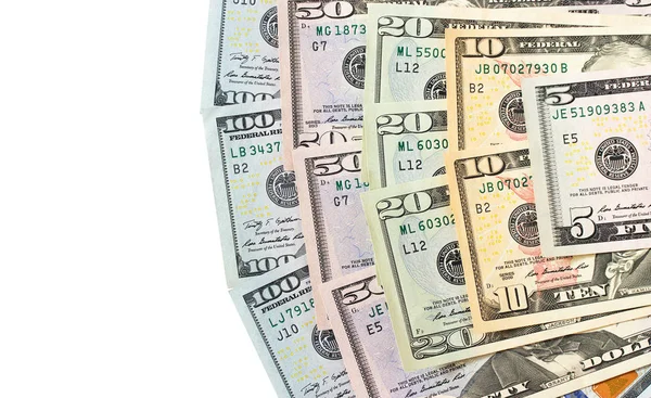 Billete de dólar aislado sobre fondo blanco . —  Fotos de Stock