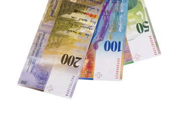 İsviçre Frangı izole üzerinde beyaz arka plan bill.
