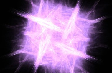 Siyah arka planda fraktal beyaz morla güzel çizim çizimi. Güzel soyut arka plan.