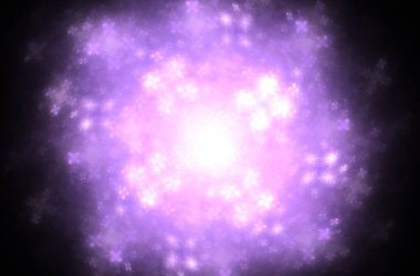 Siyah arka planda fraktal beyaz morla güzel çizim çizimi. Güzel soyut arka plan.