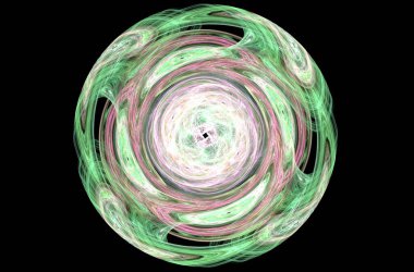 Siyah arka planda yeşil mavi beyaz küre. Soyut arkaplan. Dinamik etki. 3d hazırlayıcı