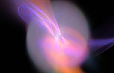 Fantezi 3D afiş siyah fonda. Turuncu arka plan. Soyut şablon