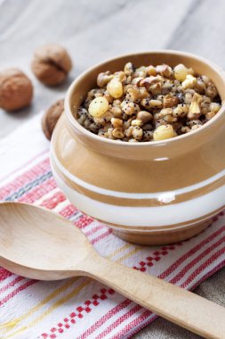 Kutia - tatlı tahıl puding, Noel arifesi Akşam yemeği geleneksel ilk fincan Doğu Avrupa ülkelerinde hizmet