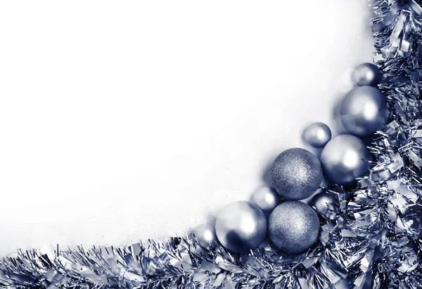 Christmas composition with silver balls. Christmas, new year concept — ストック写真