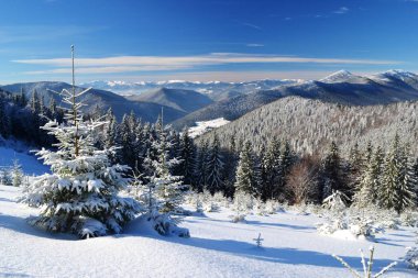 Winter in the mountains clipart