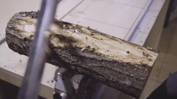 Ouvrier Charpentier Industriel Travaillant Bois — Video