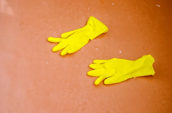 Rubber gloves are after harvesting