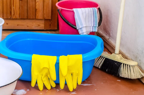 Уборка дома для чистоты — стоковое фото
