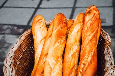 baget ekmek sepeti. ekmek pişirme. Gıda