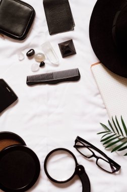 seyahat için aksesuarlar. çalışma alanı.