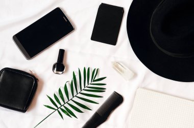 iş tarzı. siyah ve beyaz. iş için ayarla ve seyahat