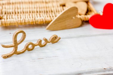Ahşap Sevgililer günü için aşk mektupları
