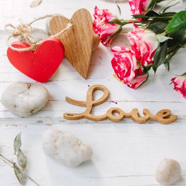 Mesaj aşk iki kalp - Sevgililer günü kavramı ile