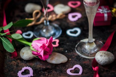 Sevgililer günü kutlaması için lezzetli dondurma.