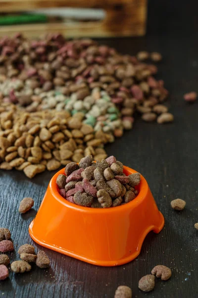 Pet food in bowl