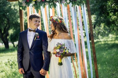 Gelin ve Damat Düğün töreni açık sırasında