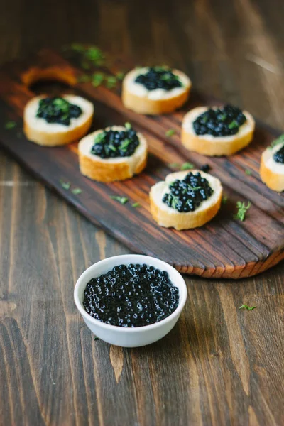 Comida caviar preta . — Fotografia de Stock