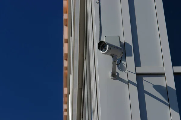 Telecamera Sicurezza Cctv Sul Muro Esterno — Foto Stock