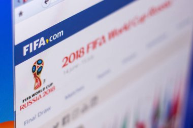 Ryazan, Rusya Federasyonu - 01 Mart 2018 - resmi sayfa, 2018 Dünya Kupası Rusya Pc sergilenen