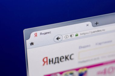 Ryazan, Rusya Federasyonu - 01 Mart 2018 - ön sayfa popüler Rusya arama motoru Yandex, web adresi - yandex.ru.