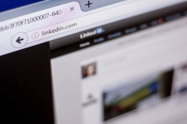 Ryazan, Rusya Federasyonu - 01 Mart 2018 - popüler Servisi Linked.in Pc ekranda