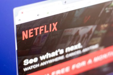 Ryazan, Rusya Federasyonu - 01 Mart 2018 - ön sayfa Netflix Web sitesi Pc ekranda