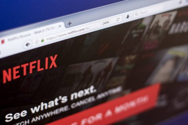 Ryazan, Rusya Federasyonu - 01 Mart 2018 - ön sayfa Netflix Web sitesi Pc ekranda