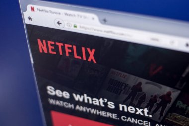 Ryazan, Rusya Federasyonu - 01 Mart 2018 - ön sayfa Netflix Web sitesi Pc ekranda