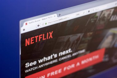 Ryazan, Rusya Federasyonu - 01 Mart 2018 - ön sayfa Netflix Web sitesi Pc ekranda