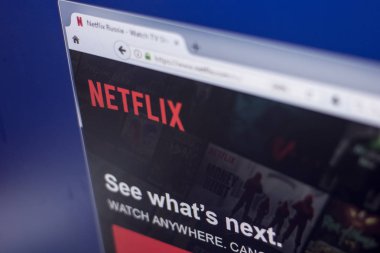 Ryazan, Rusya Federasyonu - 01 Mart 2018 - ön sayfa Netflix Web sitesi Pc ekranda