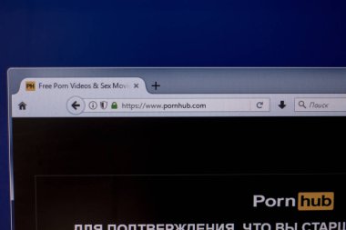 Ryazan, Rusya Federasyonu - 01 Mart 2018 - Pornhub ana web sitesi Pc ekranda