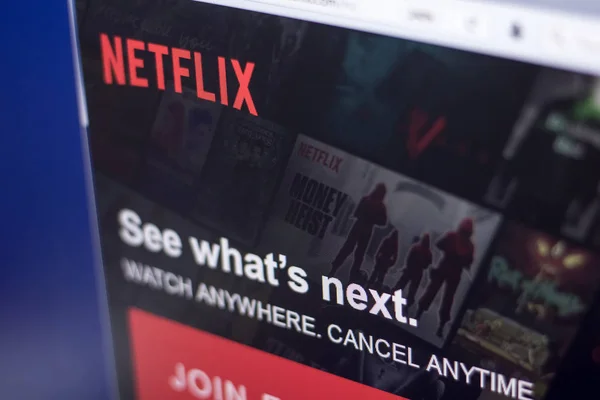 Ryazan, Rusya Federasyonu - 01 Mart 2018 - ön sayfa Netflix Web sitesi Pc ekranda