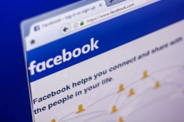 Ryazan, Rusya Federasyonu - 01 Mart 2018 - Facebook ana web sitesinde bir görünümünü Pc