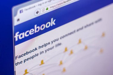 Ryazan, Rusya Federasyonu - 01 Mart 2018 - Facebook ana web sitesinde bir görünümünü Pc