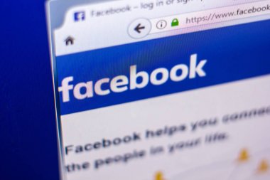 Ryazan, Rusya Federasyonu - 01 Mart 2018 - Facebook ana web sitesinde bir görünümünü Pc