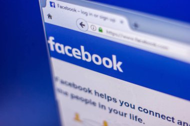Ryazan, Rusya Federasyonu - 01 Mart 2018 - Facebook ana web sitesinde bir görünümünü Pc