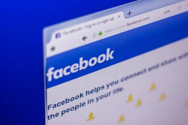 Ryazan, Rusya Federasyonu - 01 Mart 2018 - Facebook ana web sitesinde bir görünümünü Pc