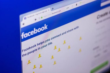 Ryazan, Rusya Federasyonu - 01 Mart 2018 - Facebook ana web sitesinde bir görünümünü Pc