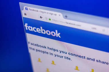 Ryazan, Rusya Federasyonu - 01 Mart 2018 - Facebook ana web sitesinde bir görünümünü Pc