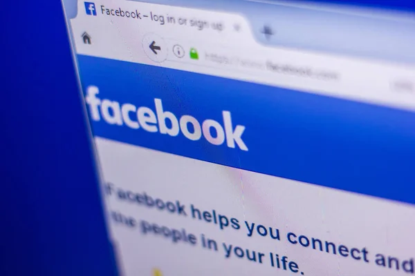 Ryazan, Rusya Federasyonu - 01 Mart 2018 - Facebook ana web sitesinde bir görünümünü Pc