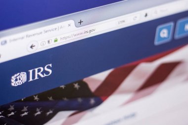Ryazan, Rusya Federasyonu - 01 Mart 2018 - Internal Revenue Service ana web sitesinde bir görünümünü Pc, web adresi - irs.gov.