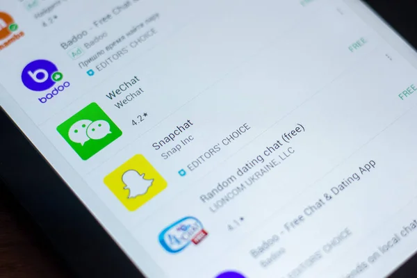 Рязань Россия Марта 2018 Иконка Snapchat Списке Мобильных Приложений Дисплее — стоковое фото